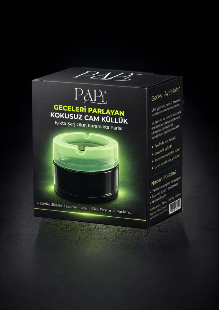 PAPİ 300 CC FOSFORLU KOKUSUZ CAM KÜLLÜK